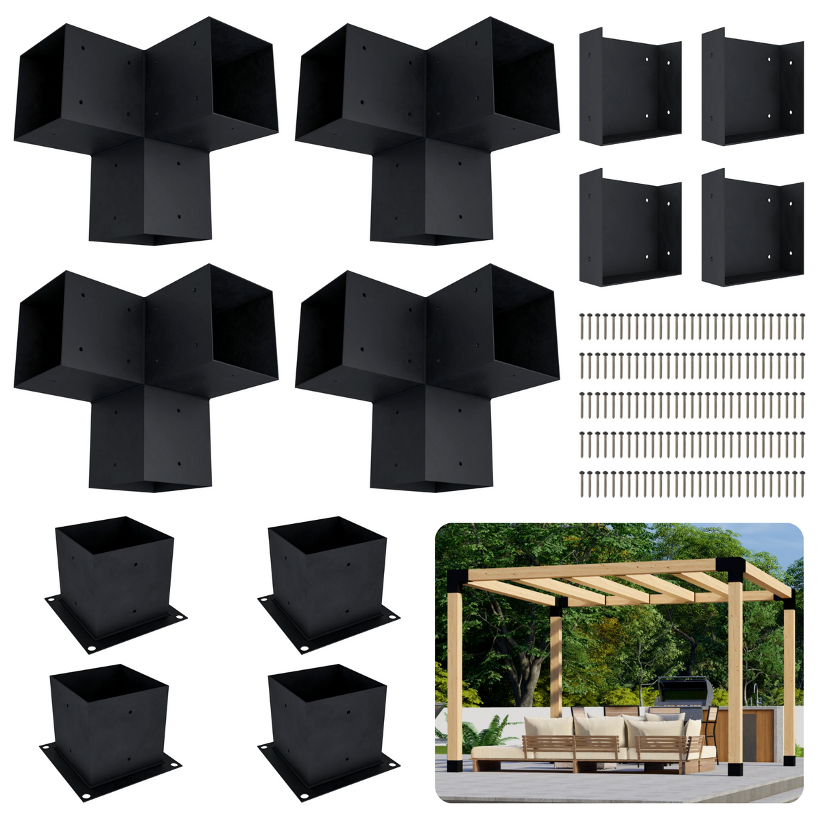 Pergola autoportante 10' x 6' avec toit