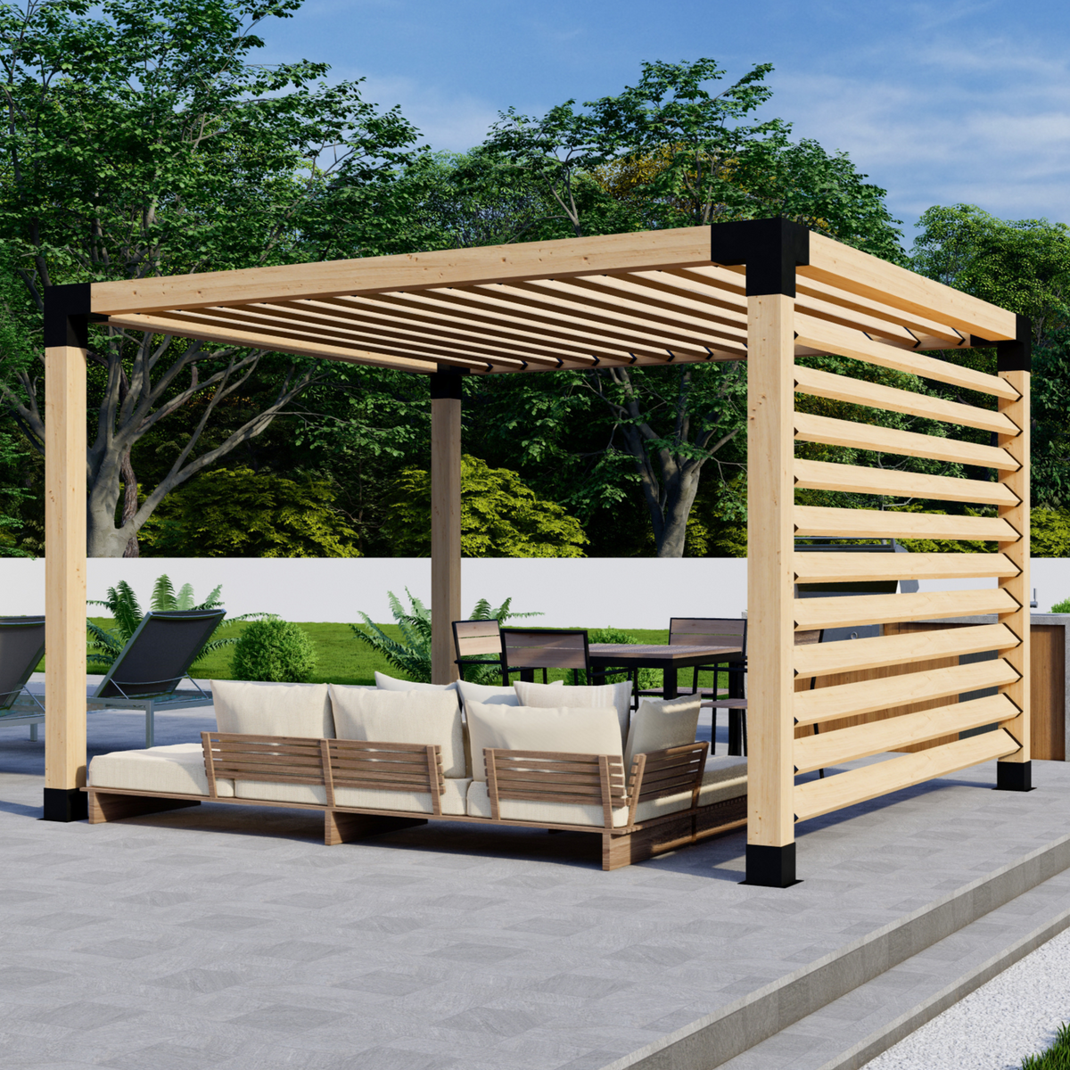 Kit de pergola autoportante avec toit