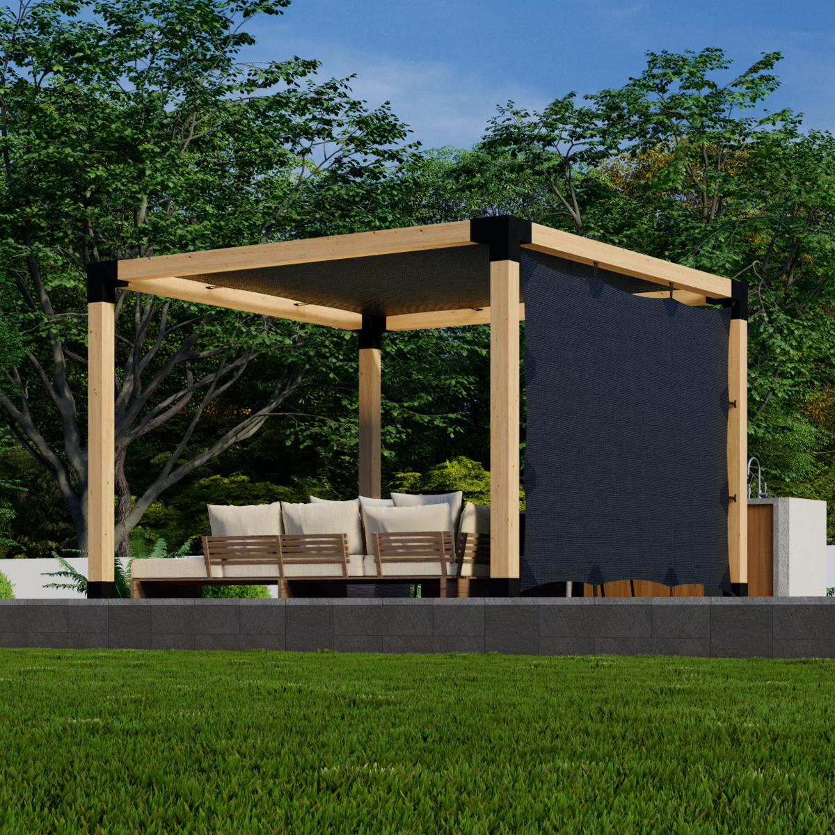 Kit DIY pour pergola couverte d’une toile