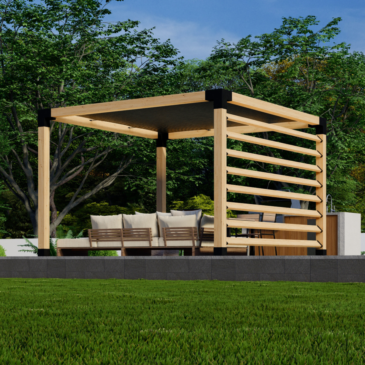 Kit de pergola avec renforts 6x6