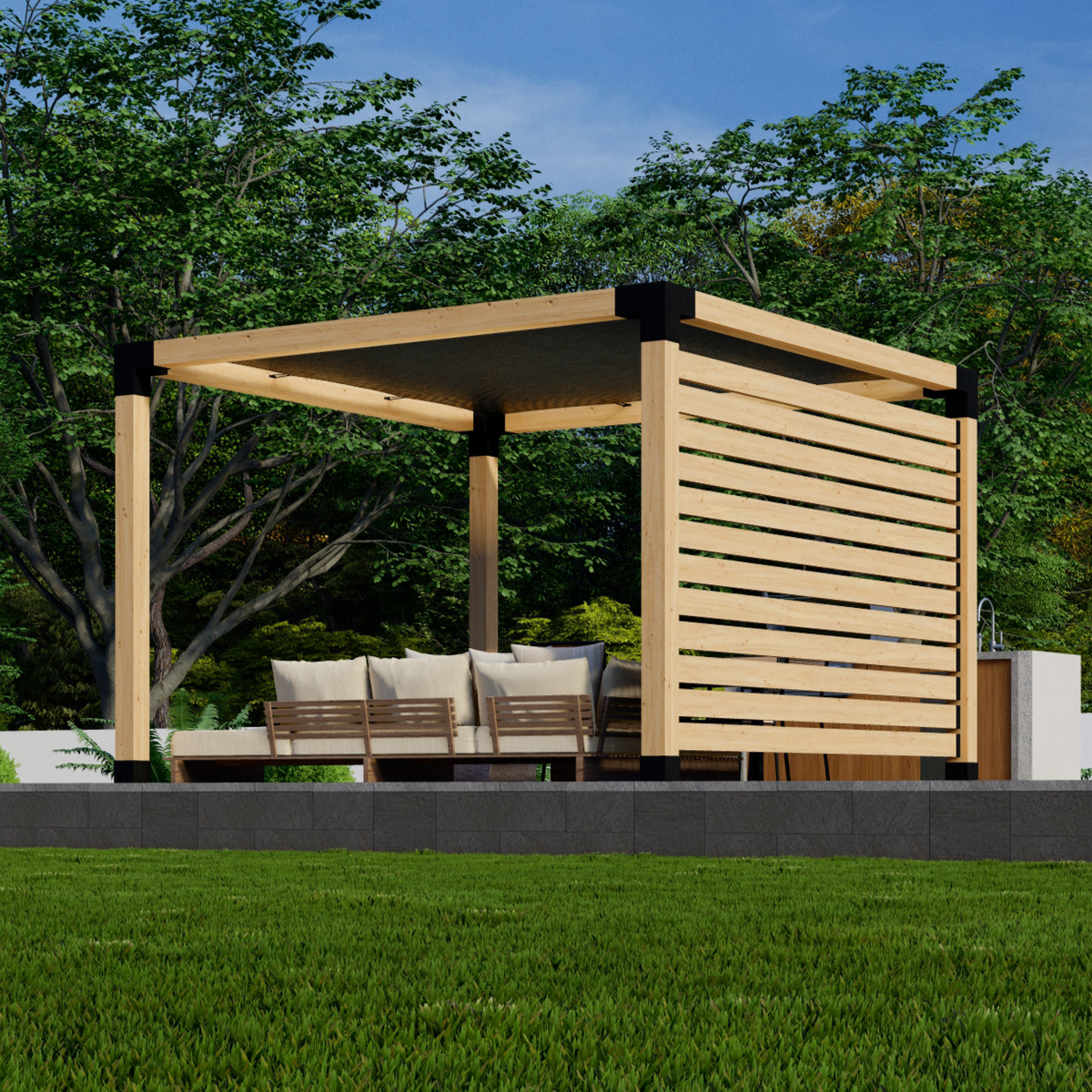 Kit de pergola cabana avec supports 4x4 ou 6x6