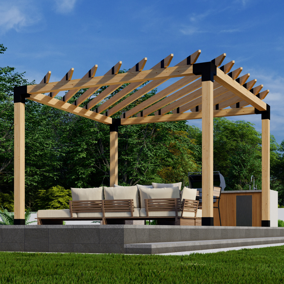 Kit de supports pour construire une petite pergola – Toute taille jusqu’à 12' x 12'