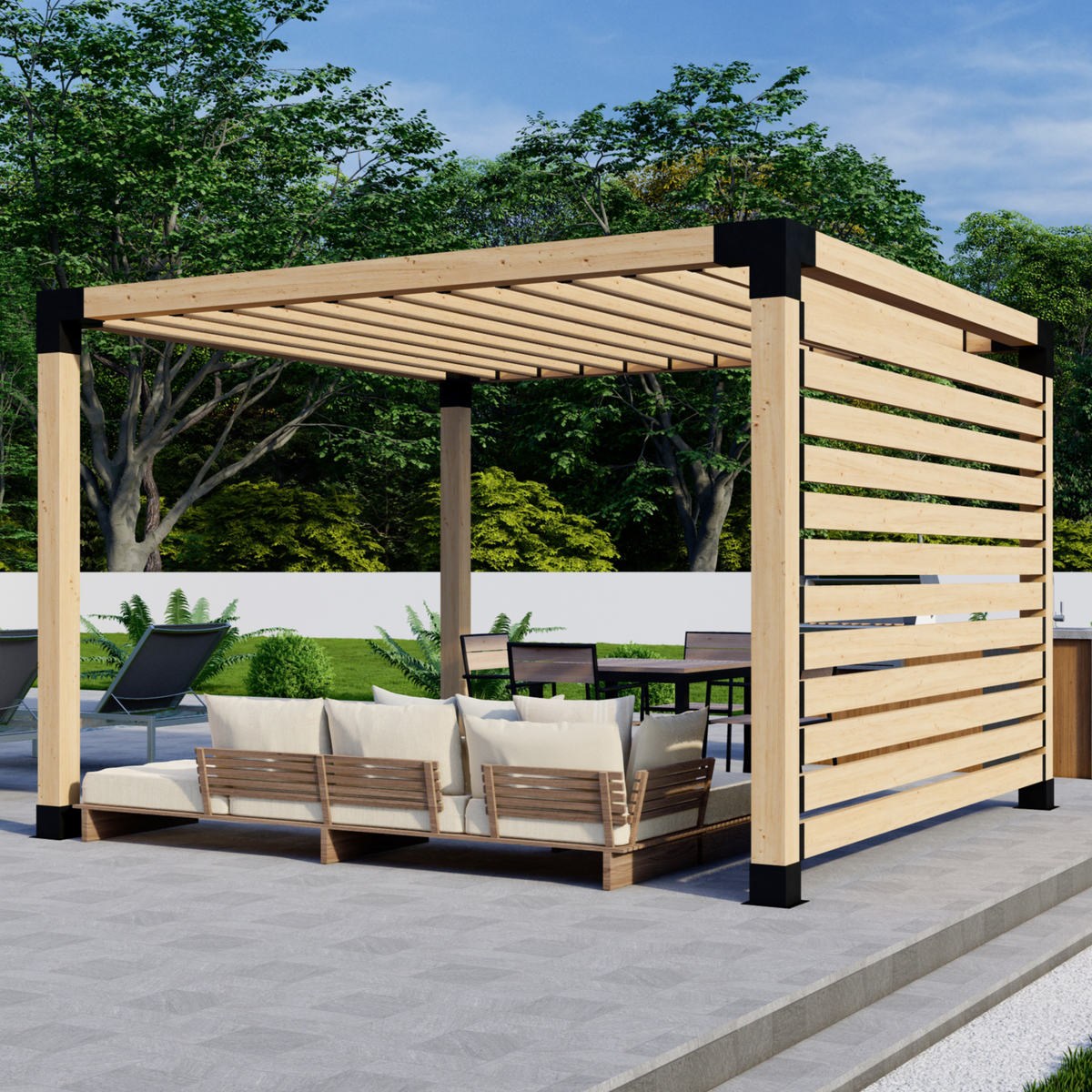 Kit DIY pour pergola autoportante avec toit