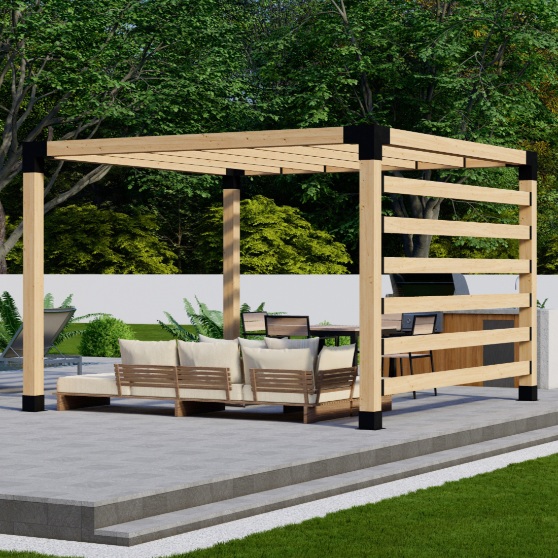Petit kit de pergola de jardin – Pour pergola autoportante jusqu’à 12' x 12'