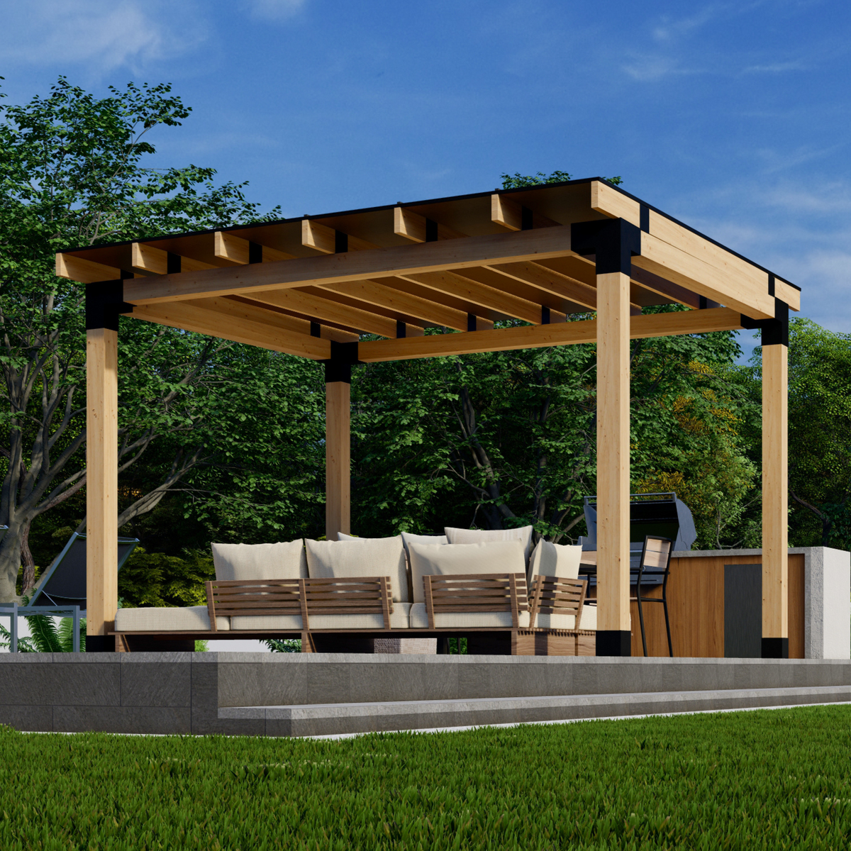 Couverture de terrasse à toit transparent (ou toit blanc ou bronze)