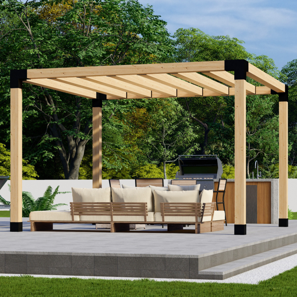 Kit de supports pour pergola en métal et bois