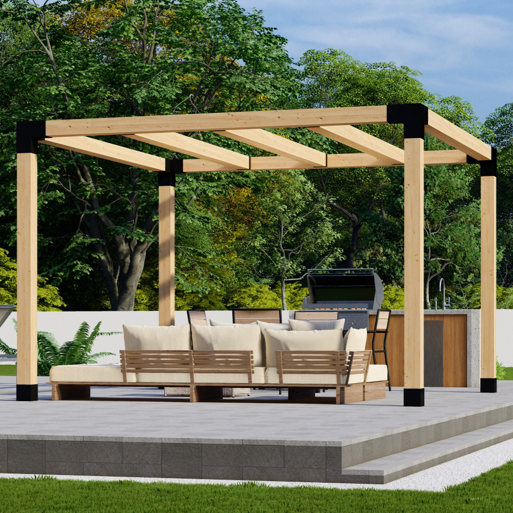 Kit de supports pour pergola extérieure en bois