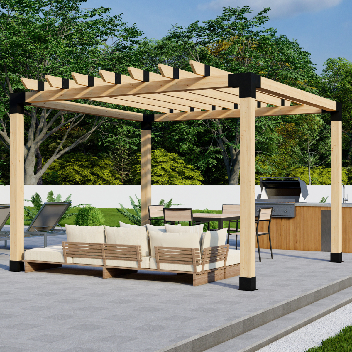 Kit de supports en acier pour pergola