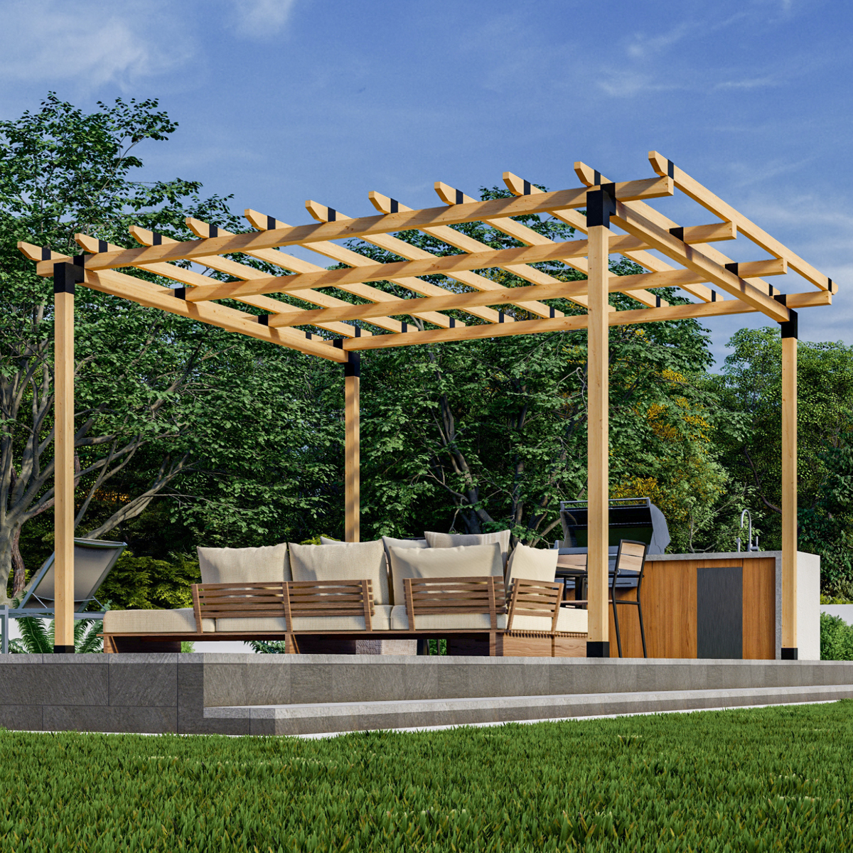 Kit pour pergola sur terrasse arrière