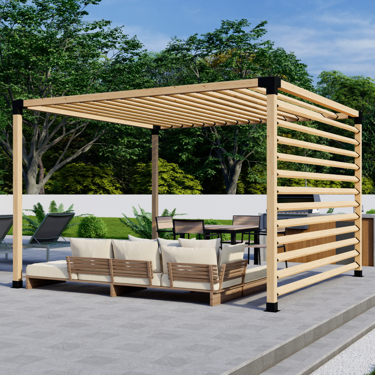 Kit de supports noirs pour pergola (4x4)