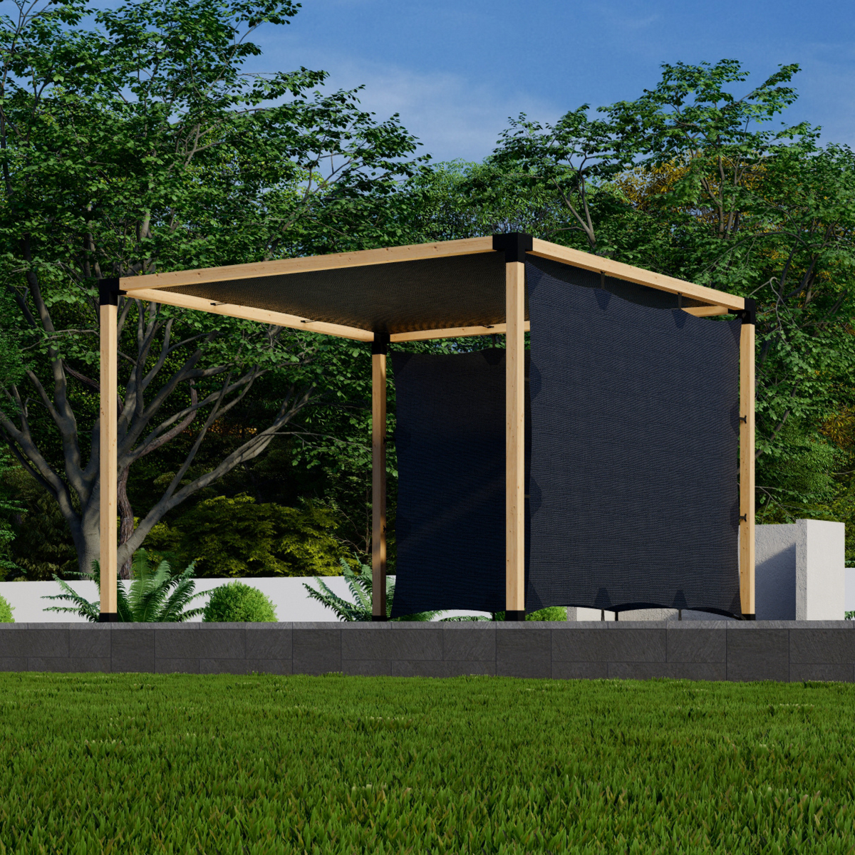 Kit DIY de pergola + toiles d’ombrage
