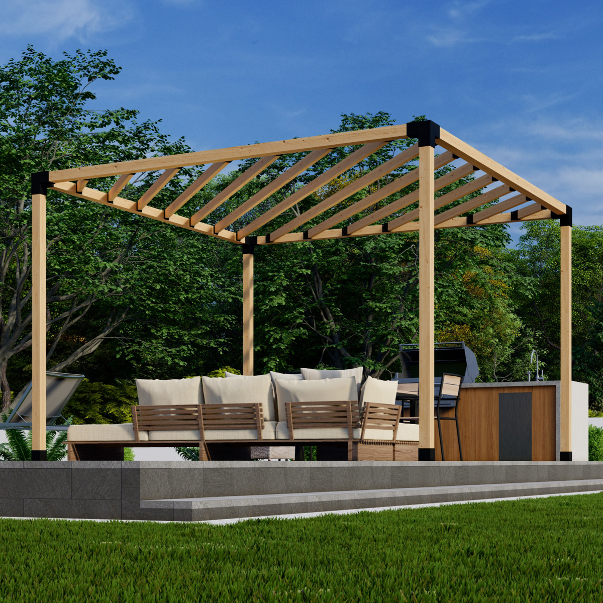 Kit de pergola extérieure moderne