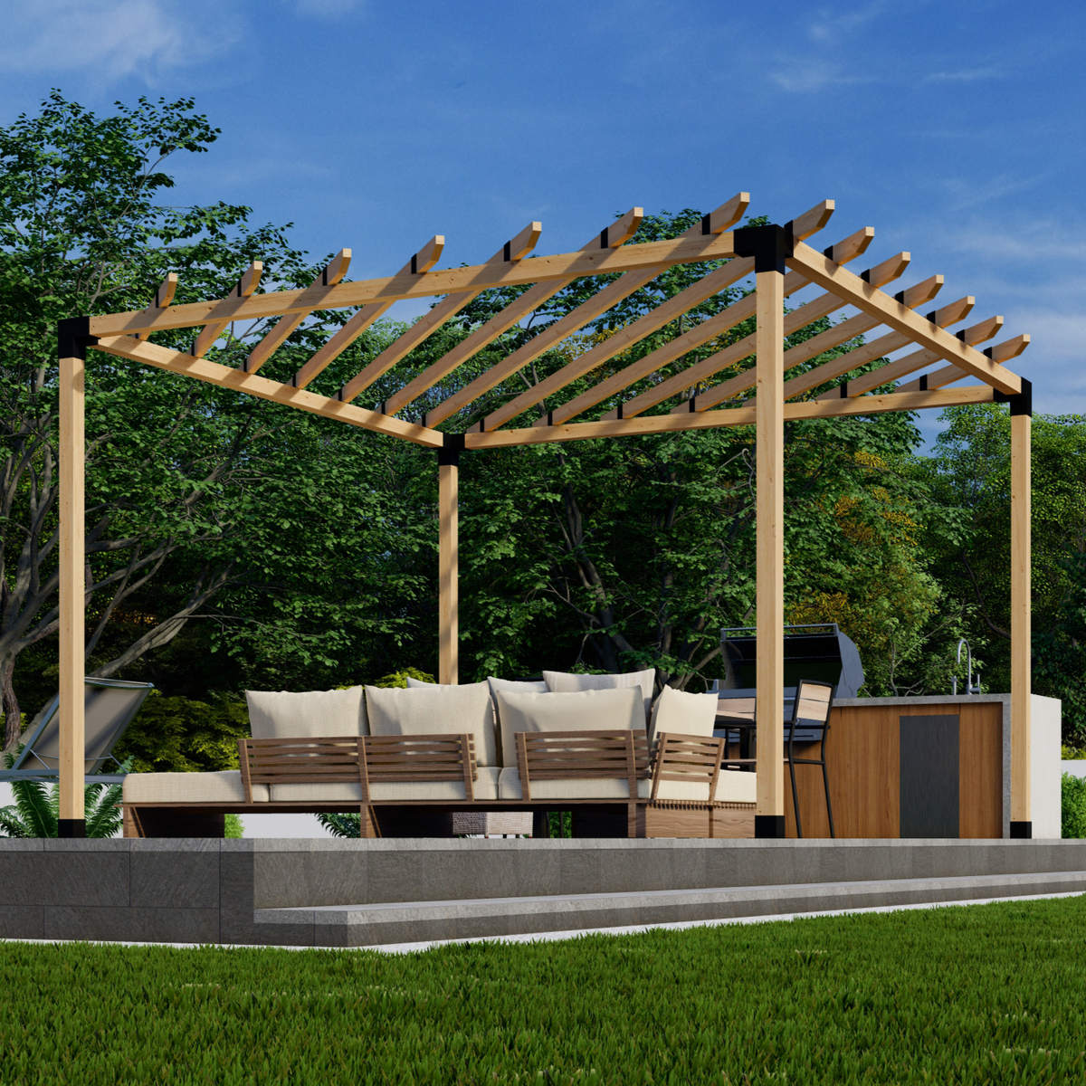 Kit de pergola extérieure moderne