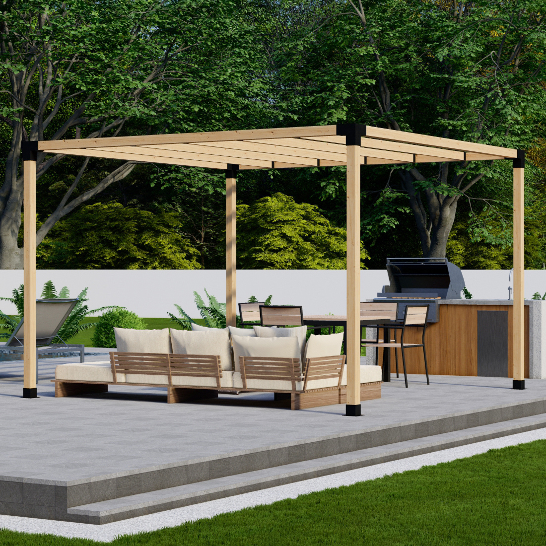Kit de pergola à 4 poteaux – Pour pergola autoportante jusqu’à 12' x 12'