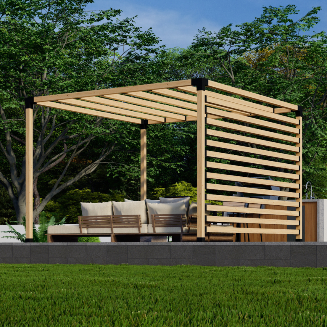 Kit de pergola pour jardin arrière