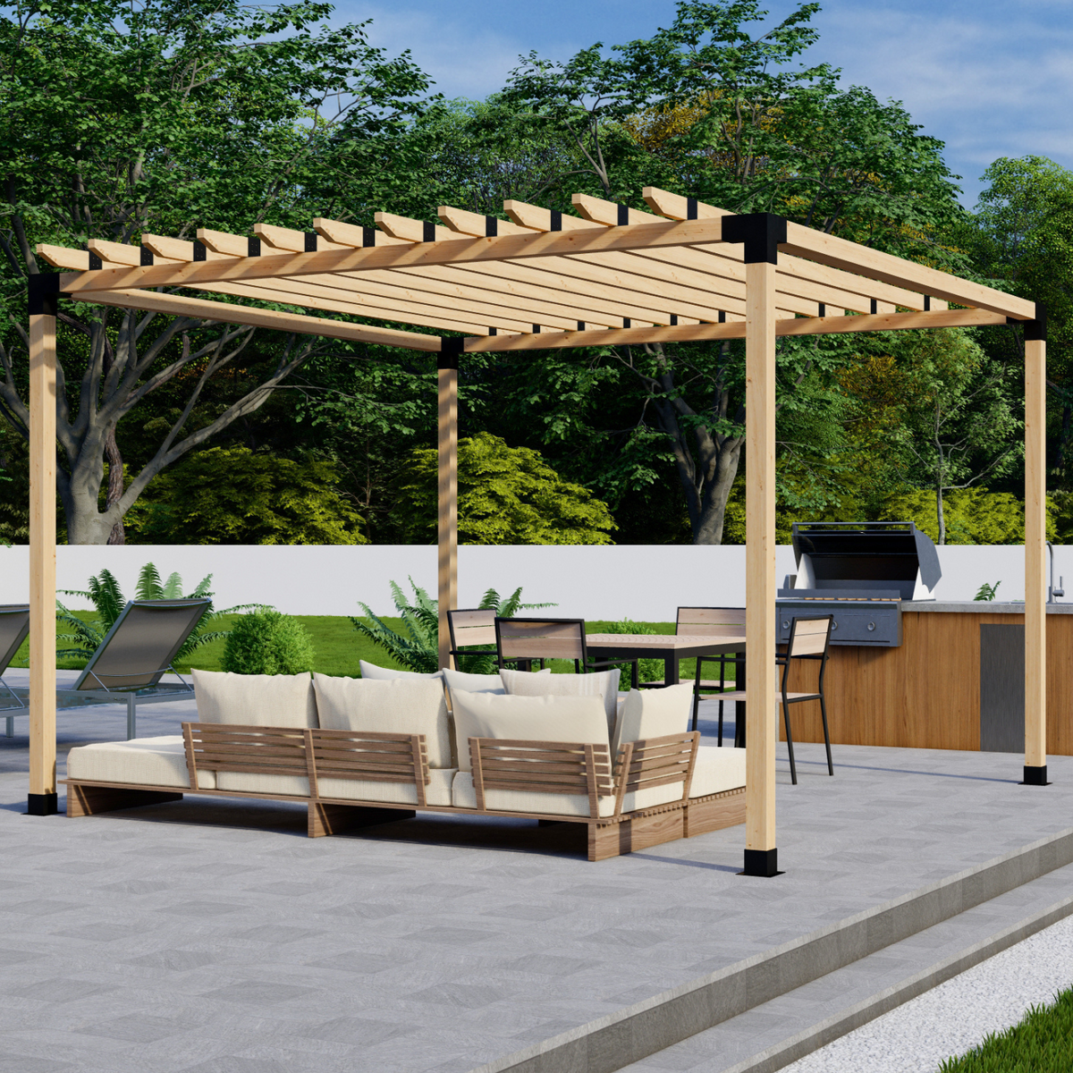 Kit DIY pour pergola autoportante avec toit
