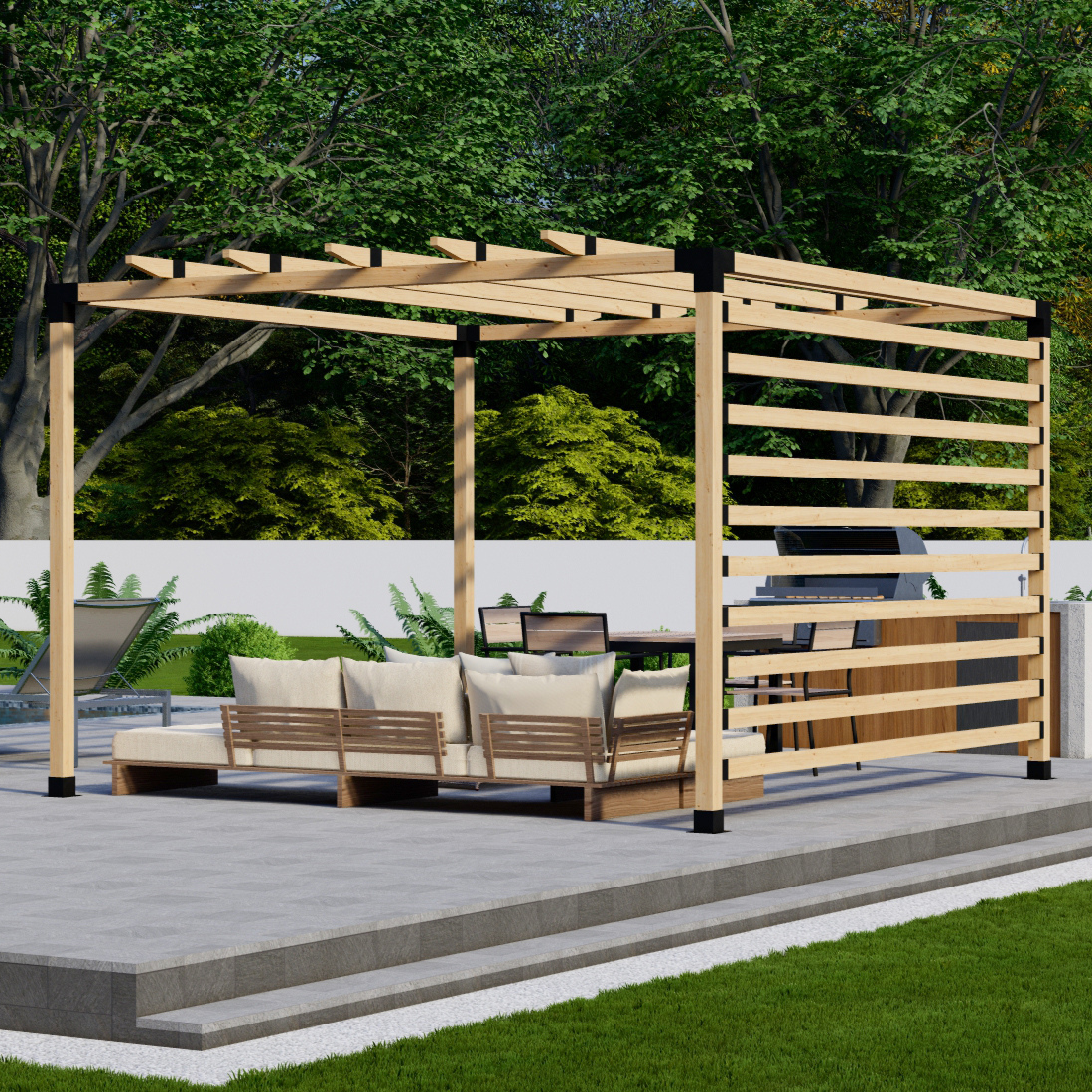 Petit kit de pergola en bois (supports et quincaillerie)