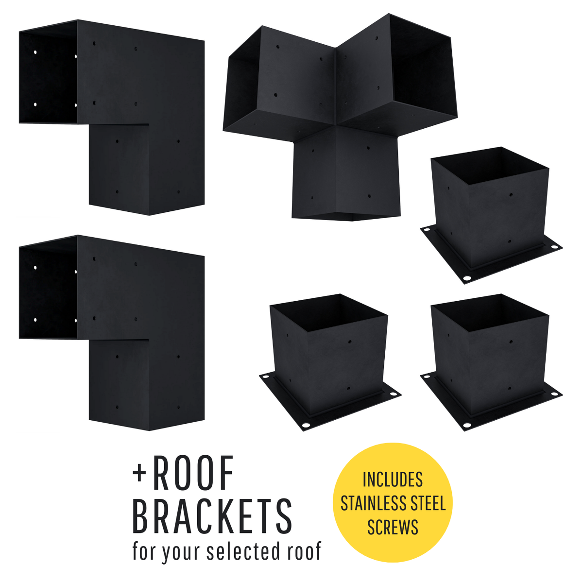 Kit DIY de supports pour pergola triangulaire autoportante à toit à lattes – Toute taille jusqu’à 12' x 12'