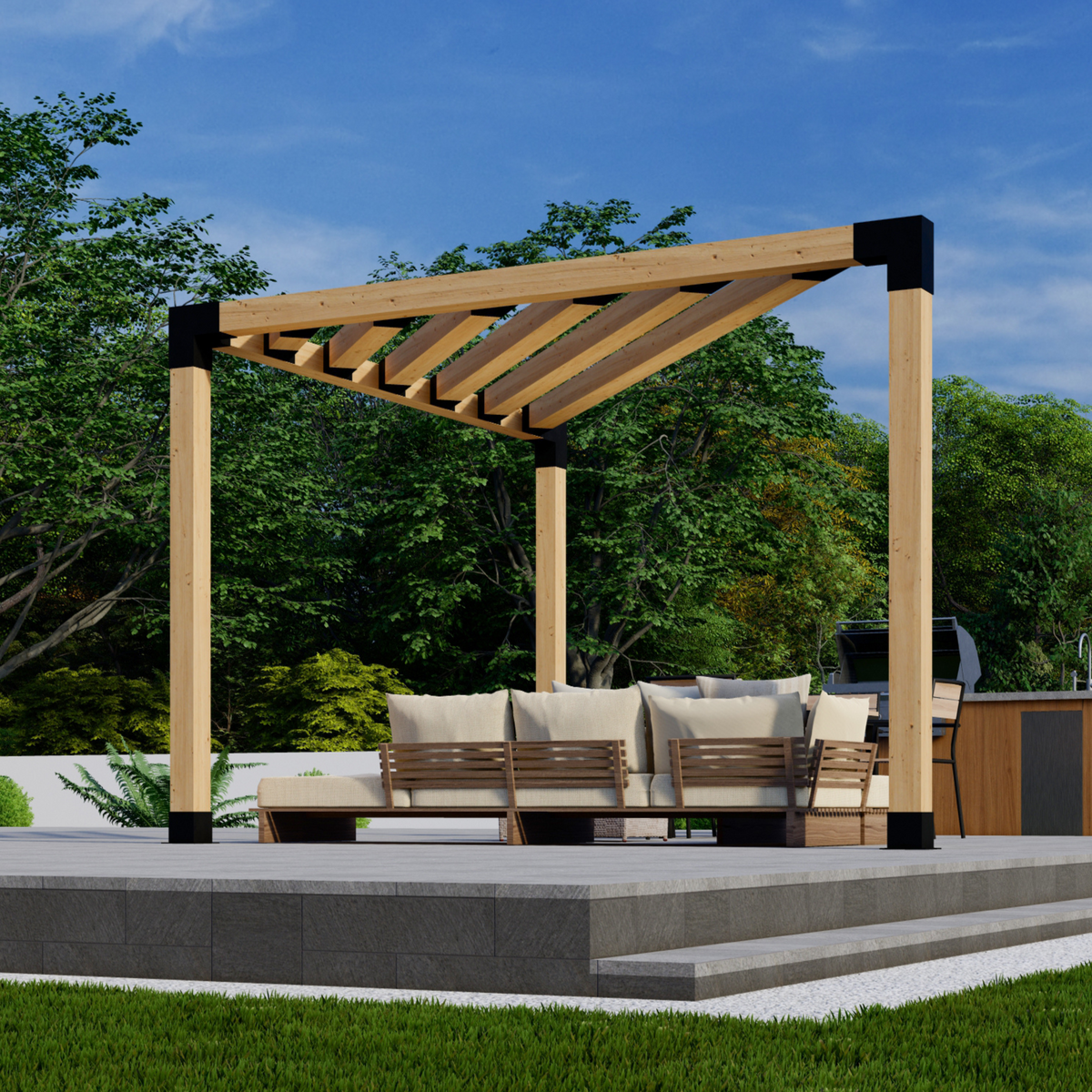 Kit de pergola d’angle d’intimité