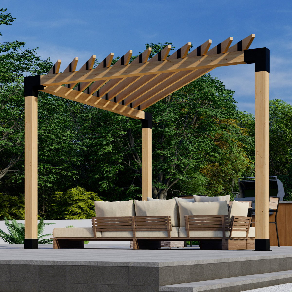 Kit de supports pour pergola d’angle en bois