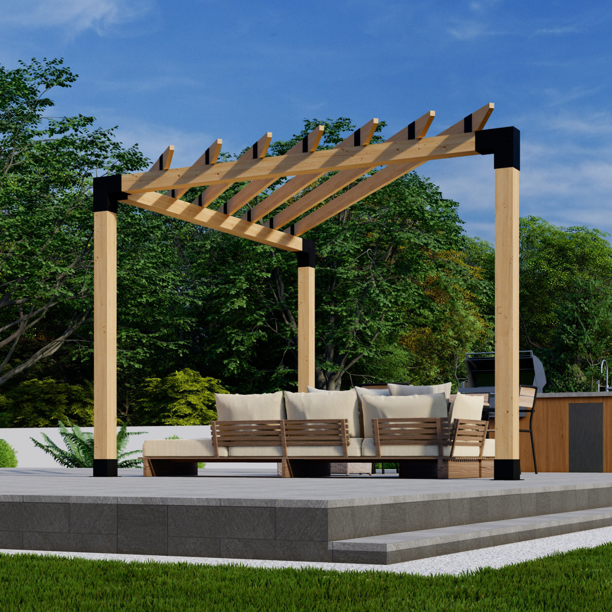 Kit pour pergola d’angle avec toit