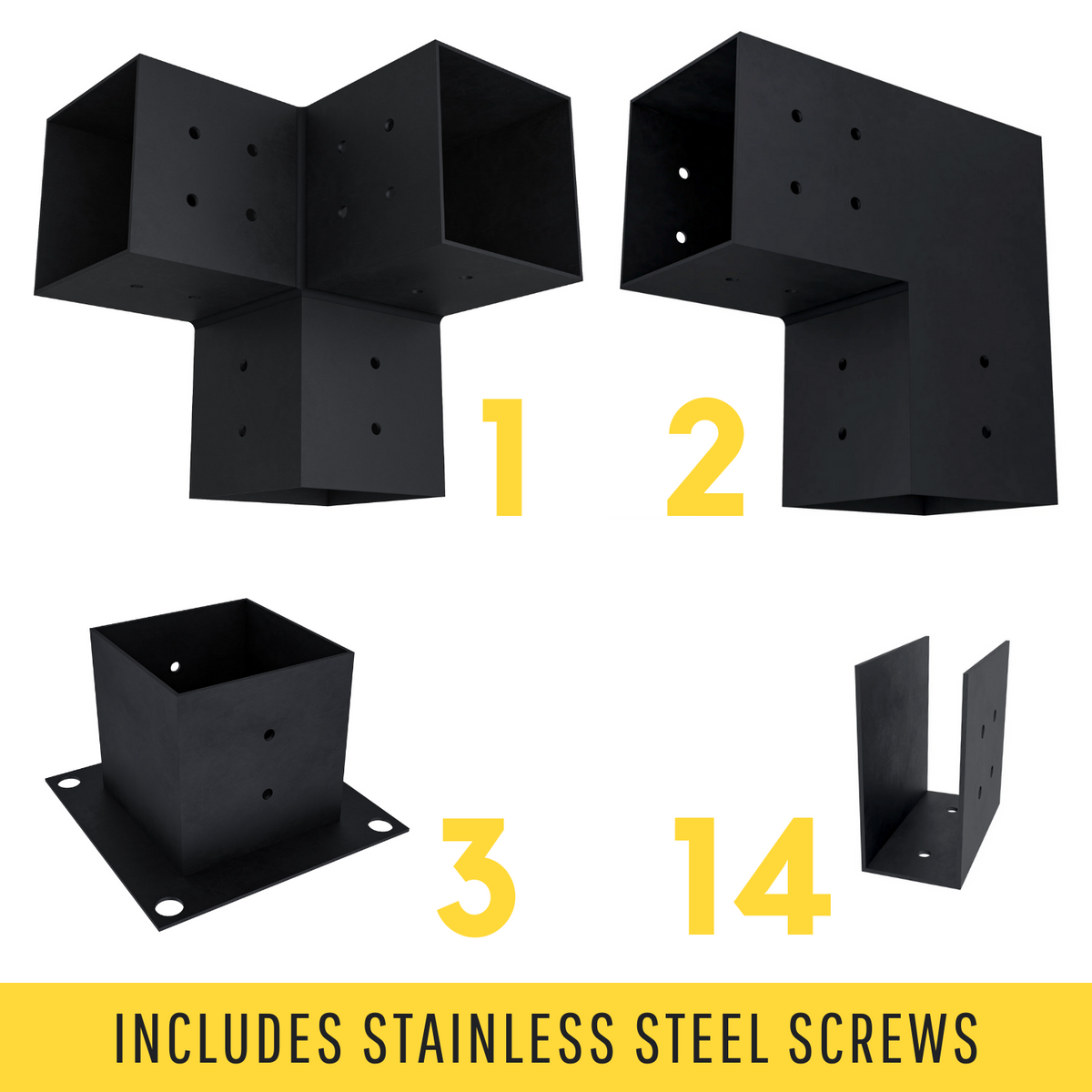 Kit DIY de supports pour pergola triangulaire autoportante avec chevrons de toit – Toute taille jusqu’à 12' x 12'