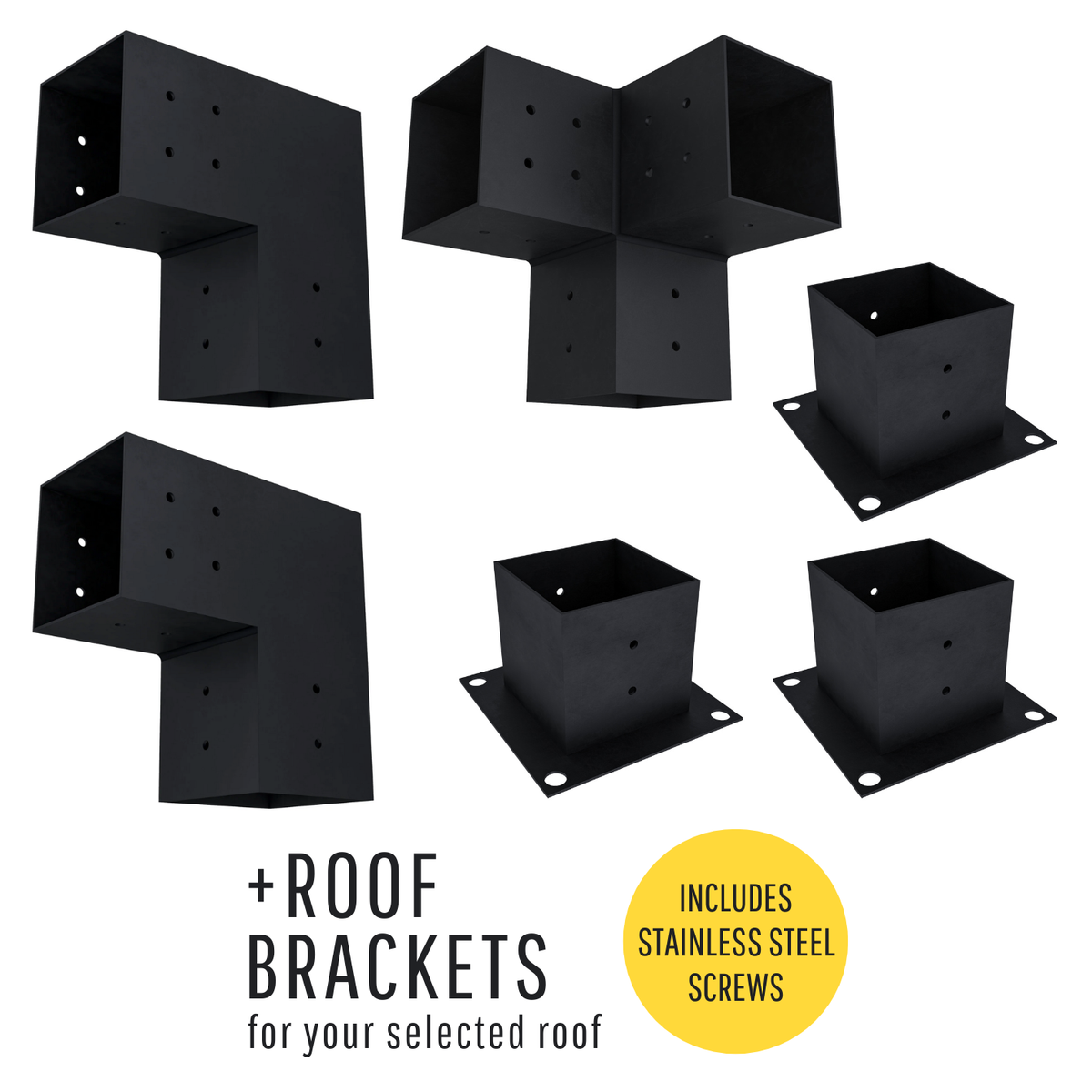 Kit DIY de supports pour pergola triangulaire autoportante à toit à lattes – Toute taille jusqu’à 12' x 12'