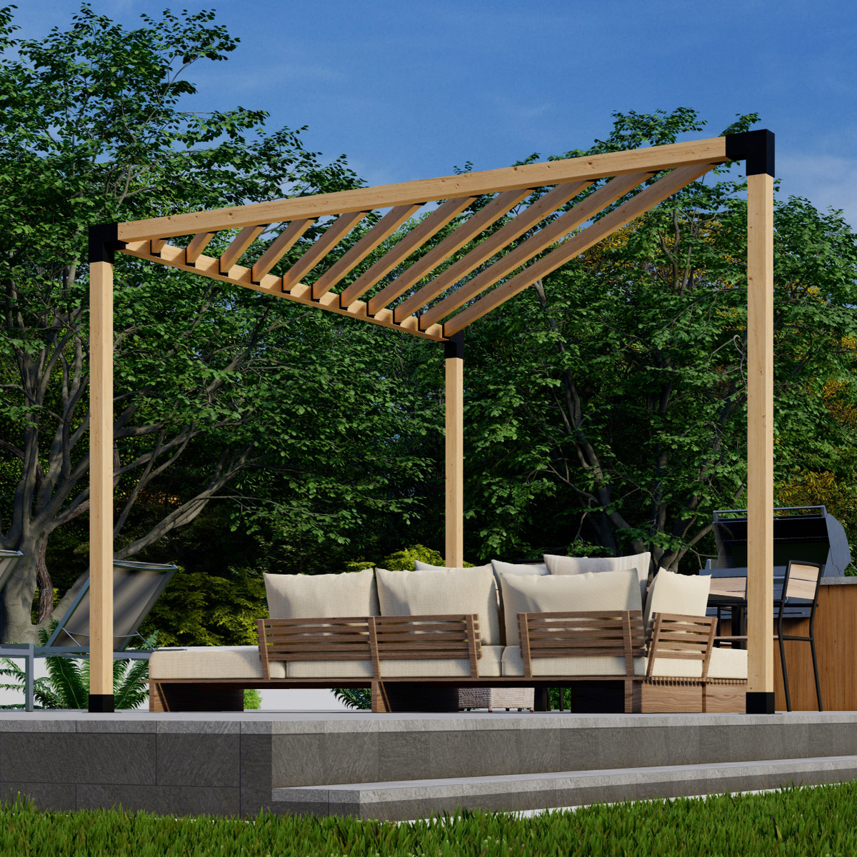 Kit pour pergola triangulaire avec toit
