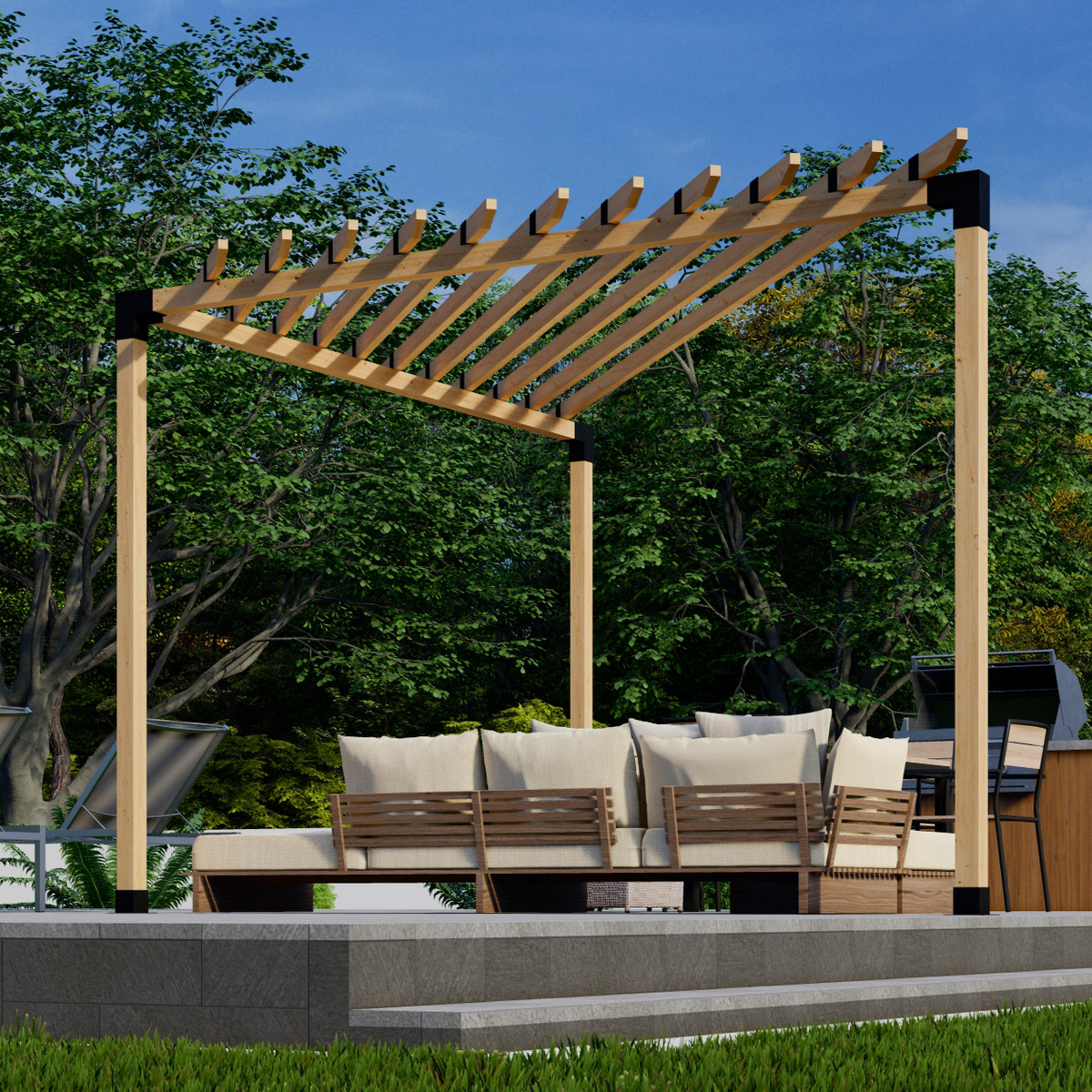 Kit pour pergola triangulaire avec toit