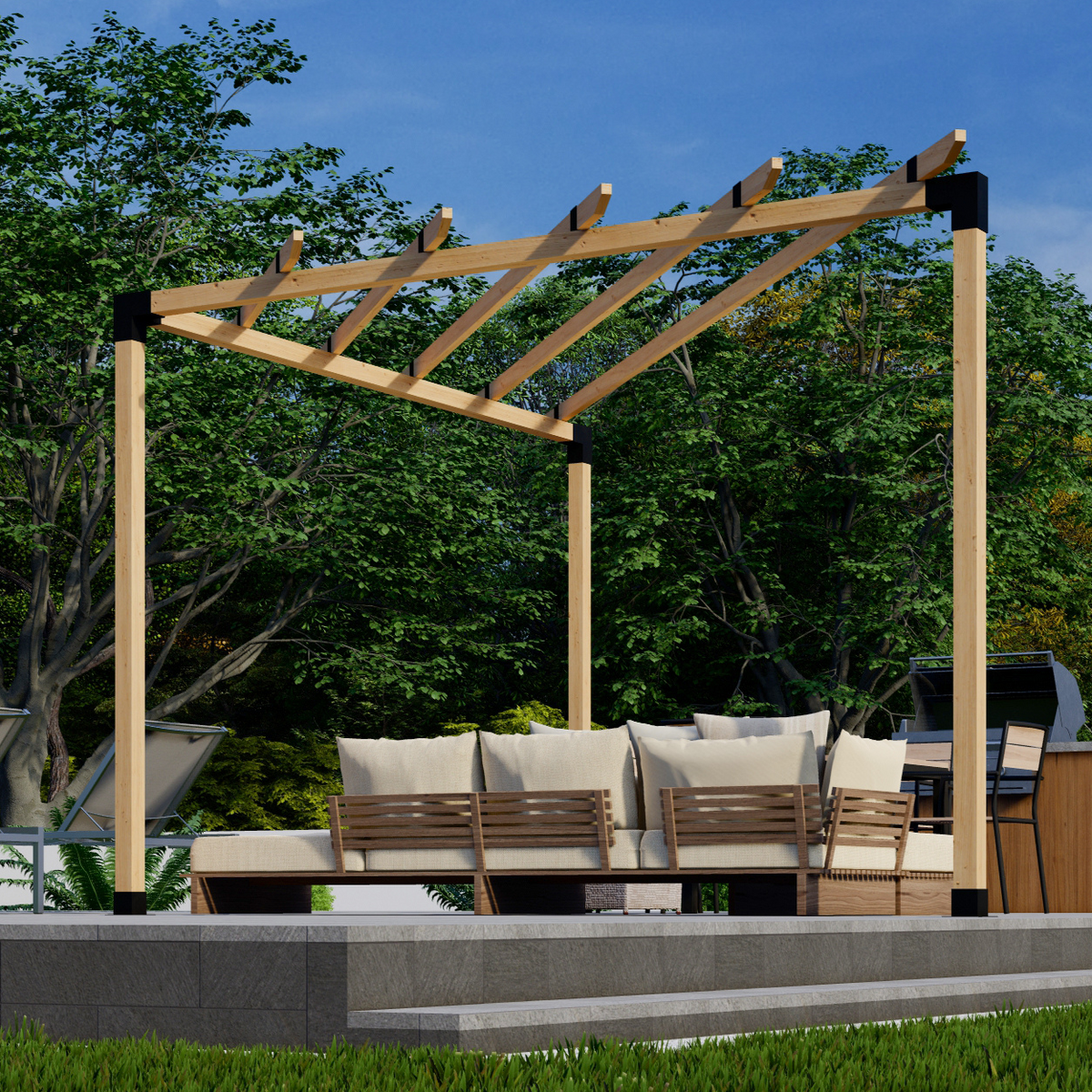 Kit de pergola à 3 côtés