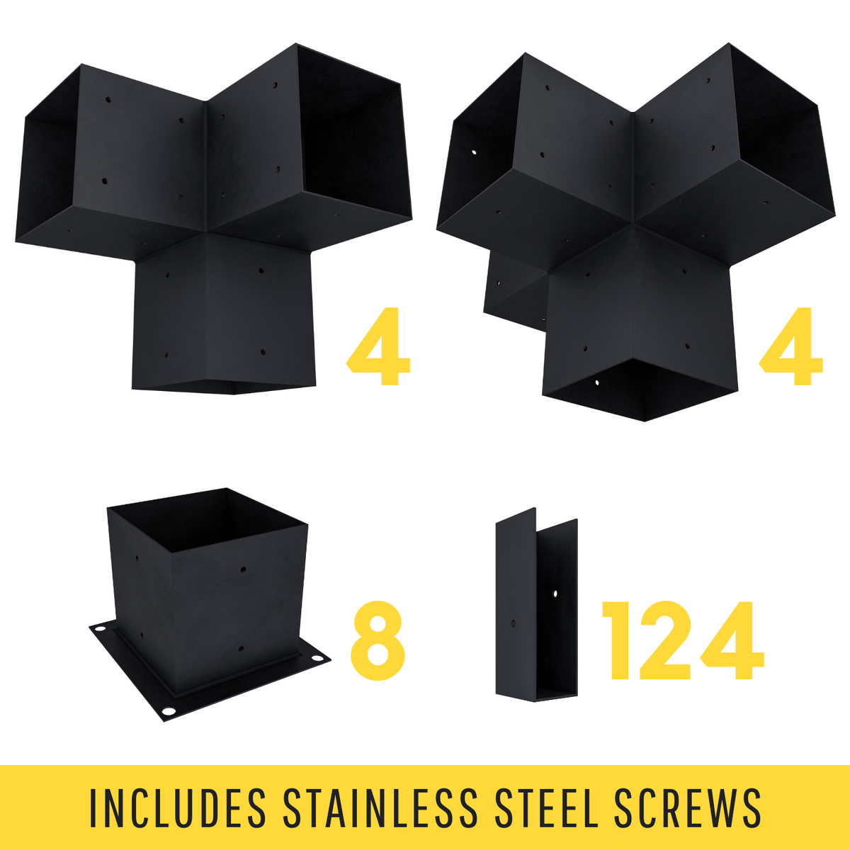 Kit de supports métalliques pour pergola de terrasse
