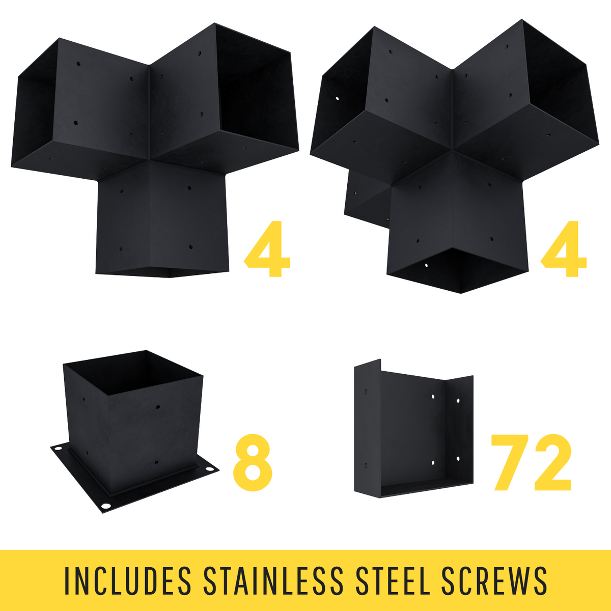 Kit moderne de supports 6x6 pour pergola