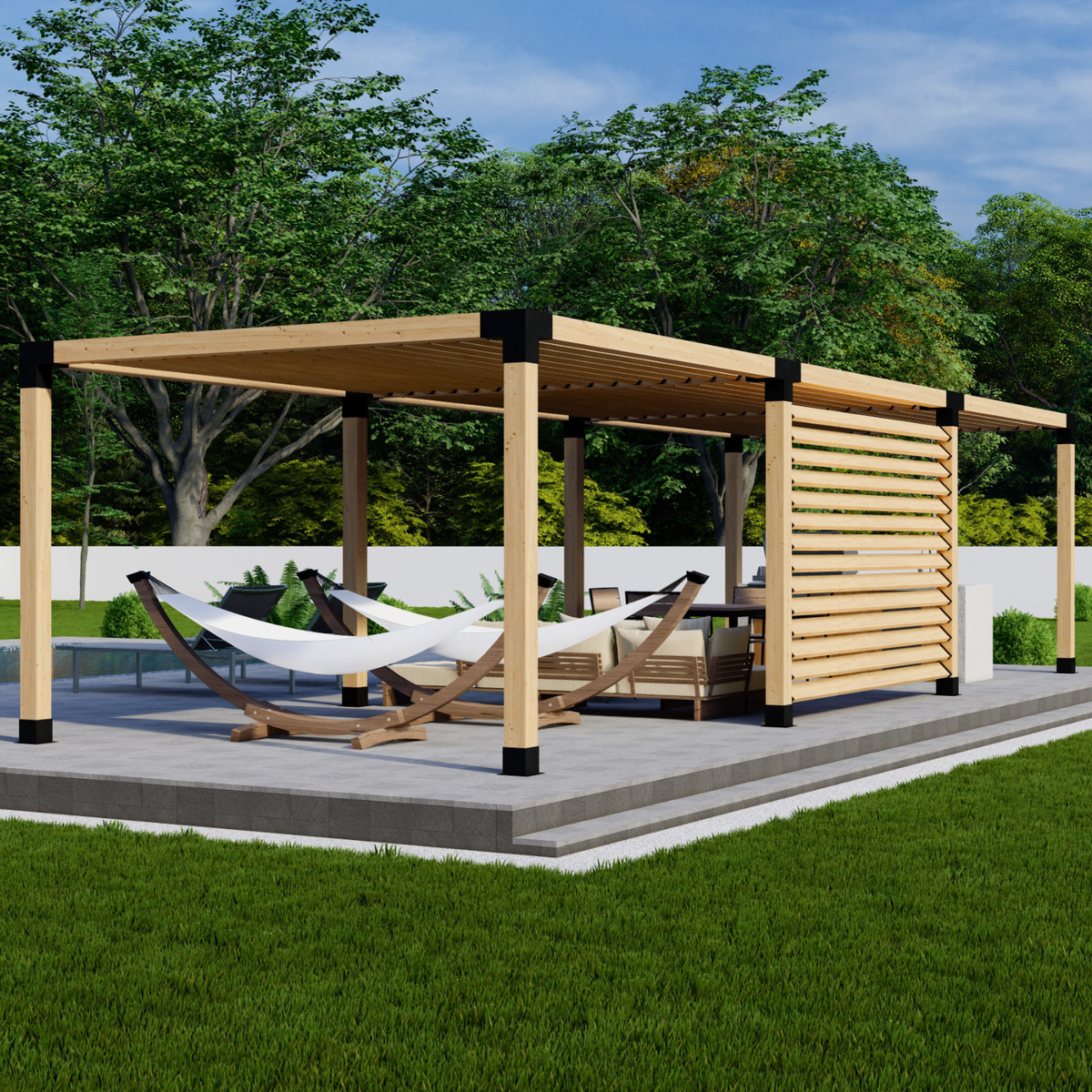 Kit de supports métalliques pour pergola de terrasse