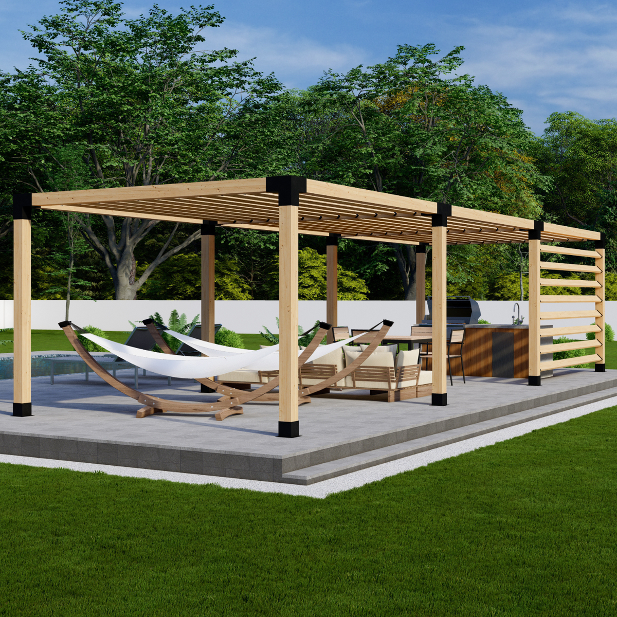 Kit de supports pour construire une pergola en bois avec toit