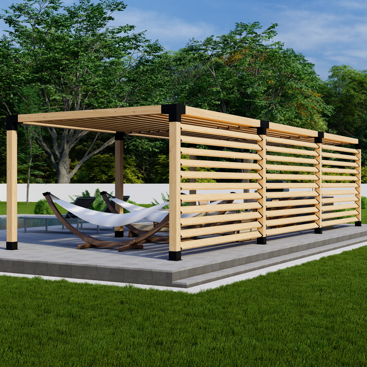 Kit de quincaillerie pour construire une pergola moderne en bois