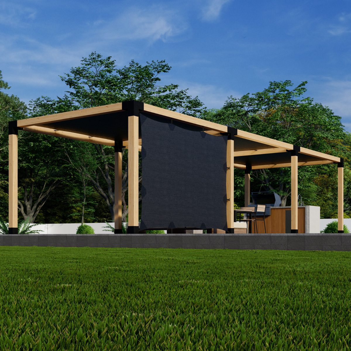 Kit combiné pergola et voiles d’ombrage