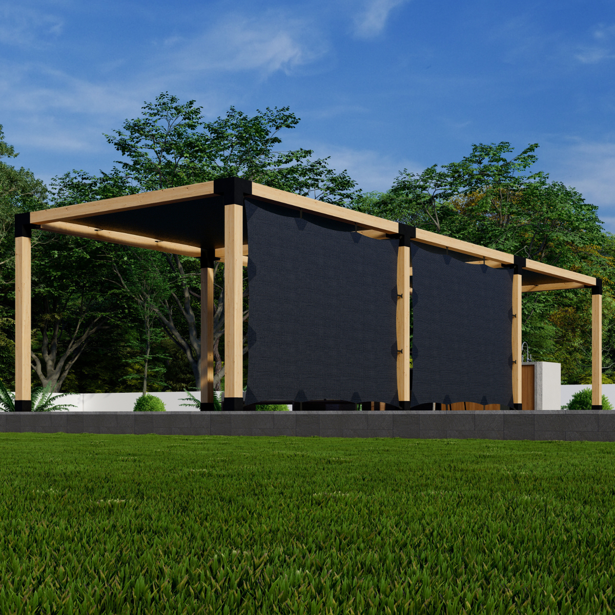 Kit pour pergola avec partie supérieure couverte
