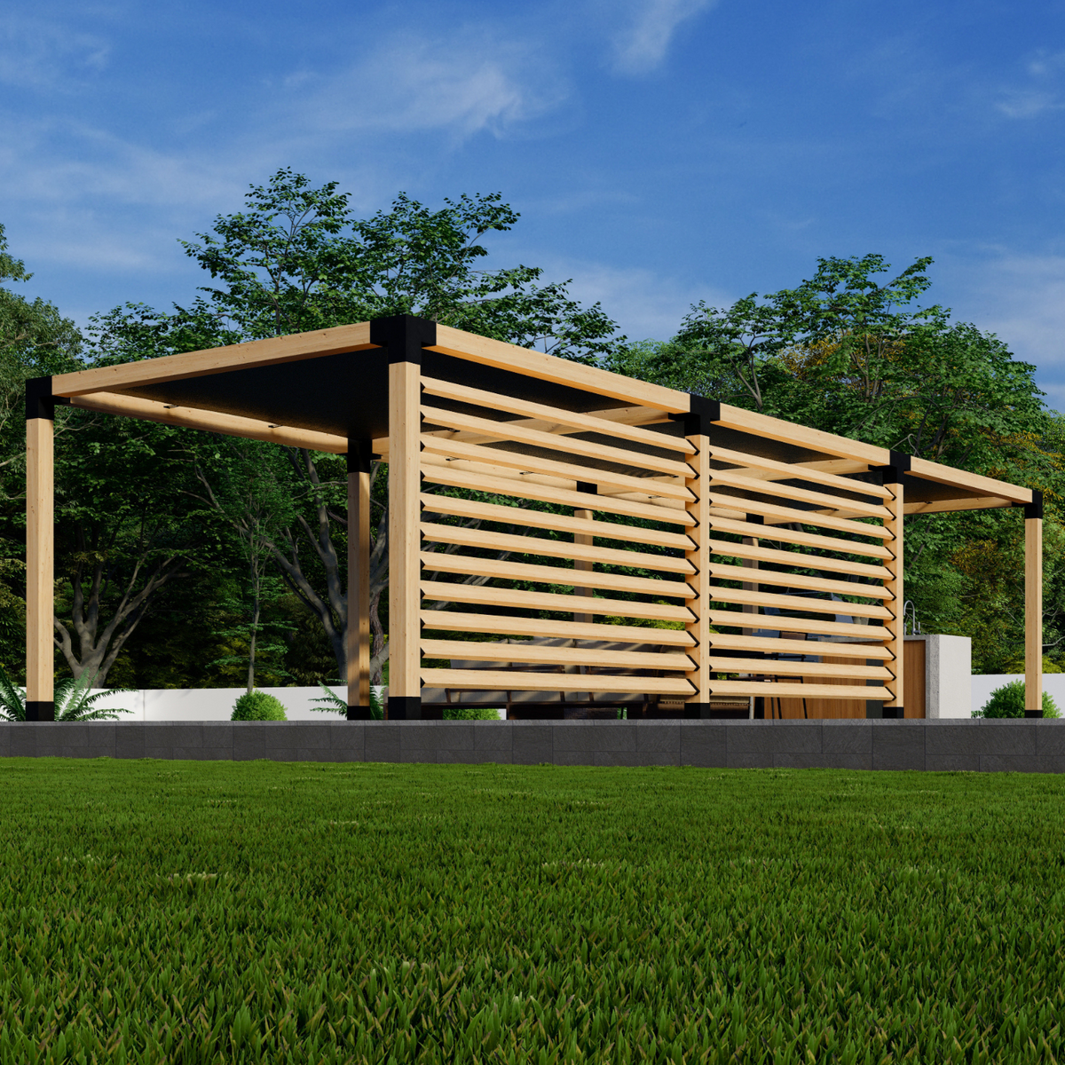 Kit pour construire une pergola sur terrasse en pierre (ou béton)