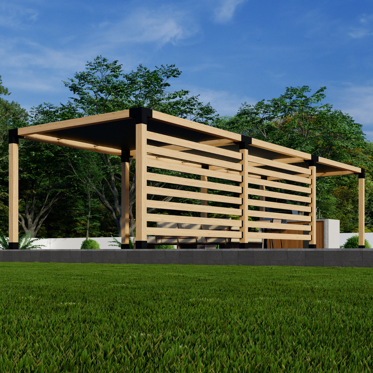 Kit de supports pour ajouter une pergola à une terrasse