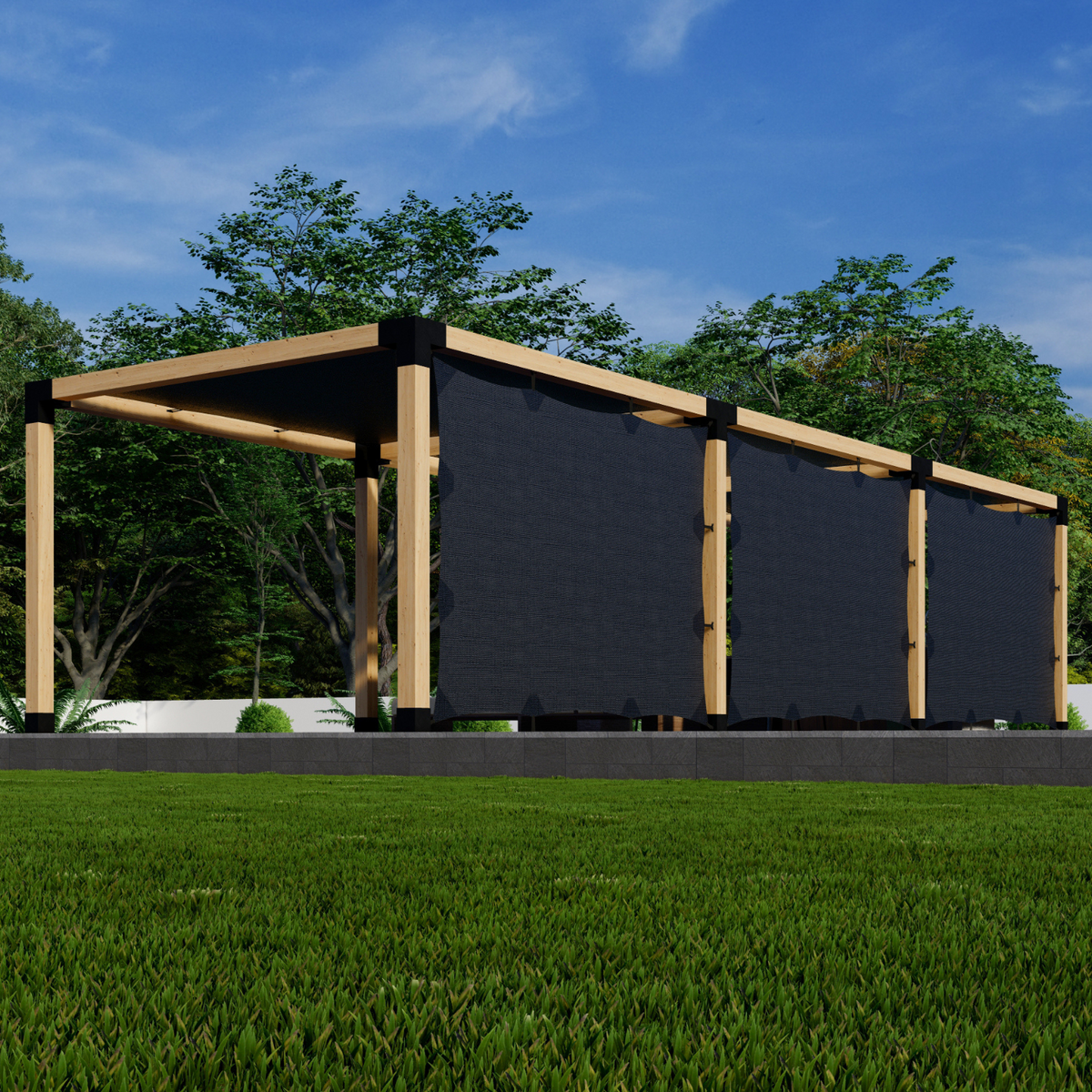 Kit combiné pergola + panneaux-écrans