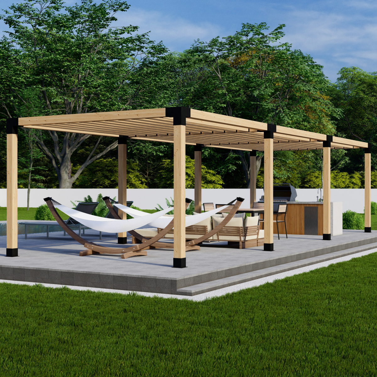 Kit de supports pour grande pergola avec toit
