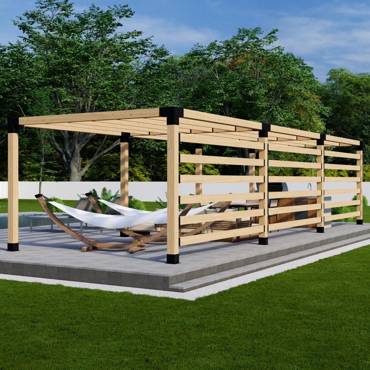 Kit de pergola moderne pour terrasse