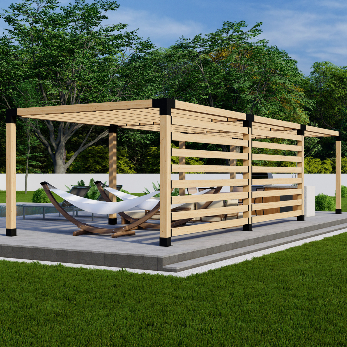 Kit DIY de supports pour construire une pergola moderne en bois