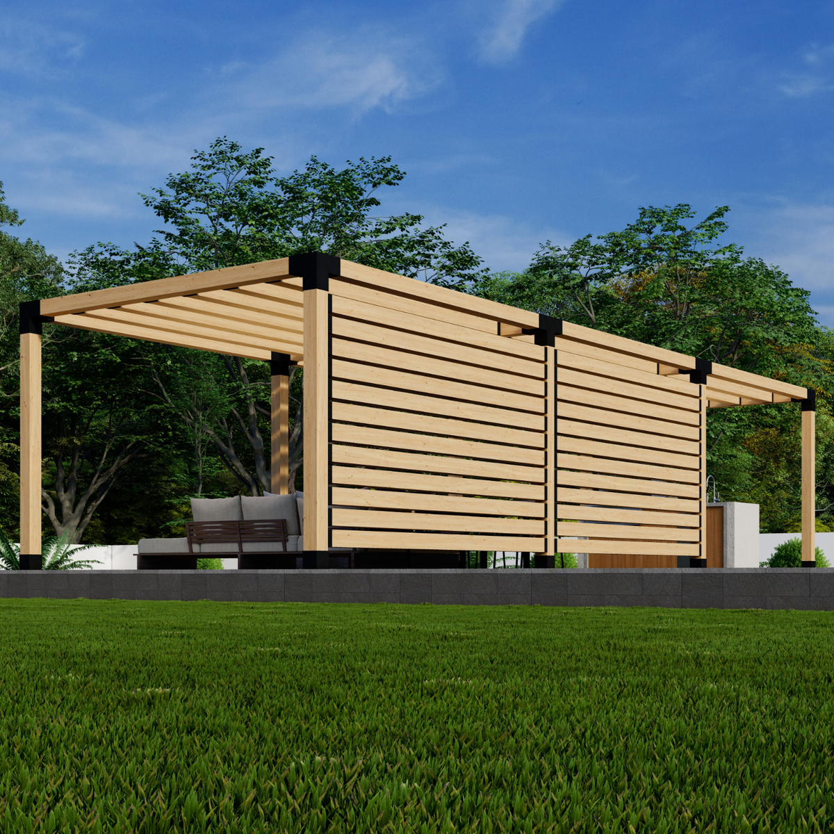 Kit de supports pour pergola longue et étroite