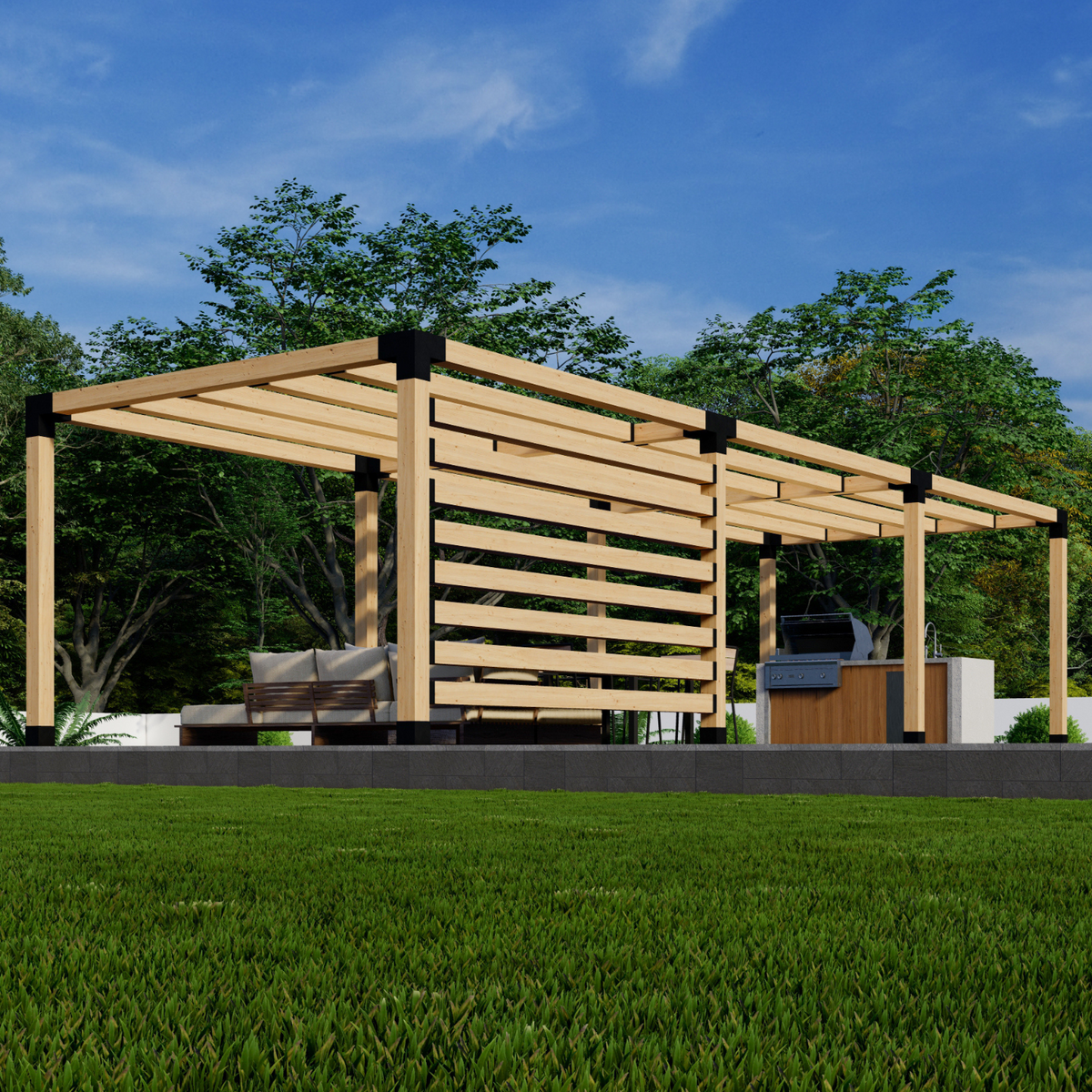 Kit DIY pour construire une pergola avec toit couvert