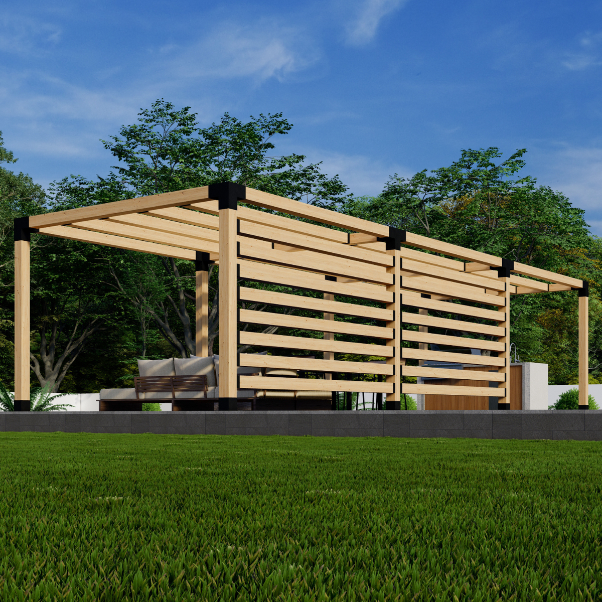 Kit de supports pour pergola de terrasse ou de piscine de jardin