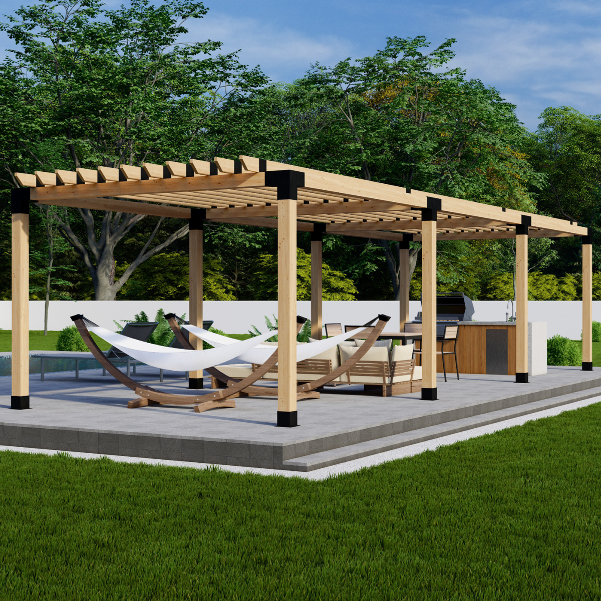 Kit de supports pour pergola de terrasse en bois