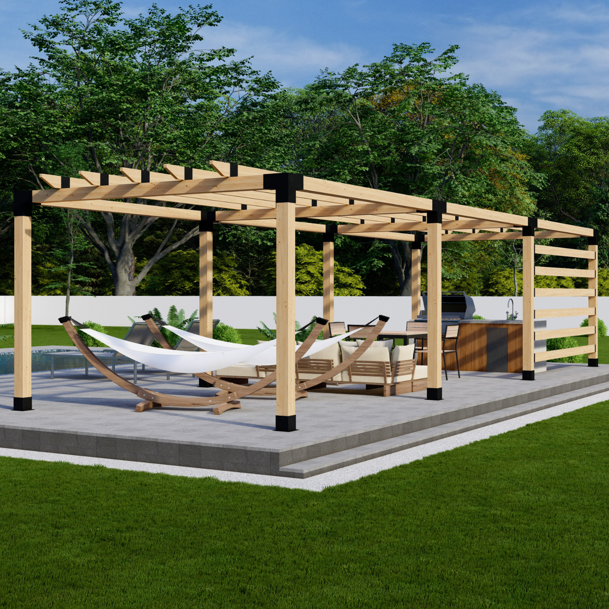 Kit de pergola à une paroi