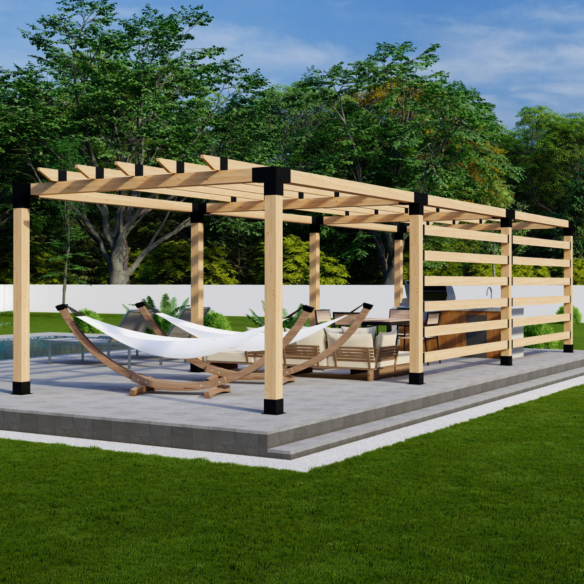 Kit de supports pour construire une pergola extérieure permanente