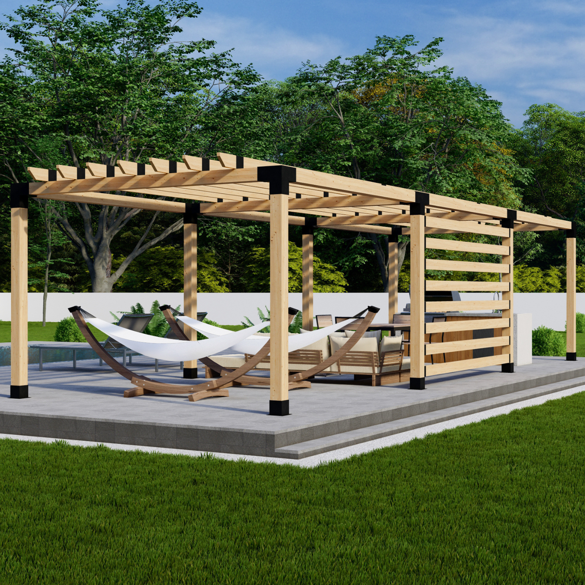 Kit DIY pour construire une pergola avec supports métalliques
